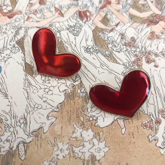 Red Heart ♥️ Earrings - Picture 3 of 4